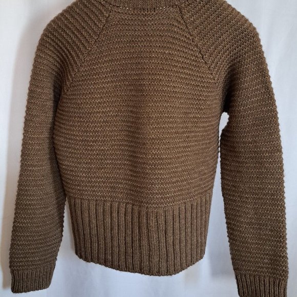 CAROLL ITALY womens CARDIGAN Sz 2 ALPAGA MERINO wool CROP "metal" buttons A GEM - Picture 5 of 8